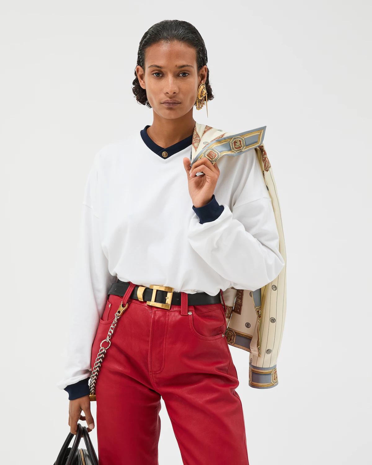 Stretch Cotton-Jersey Long-Sleeved T-Shirt - Image 2