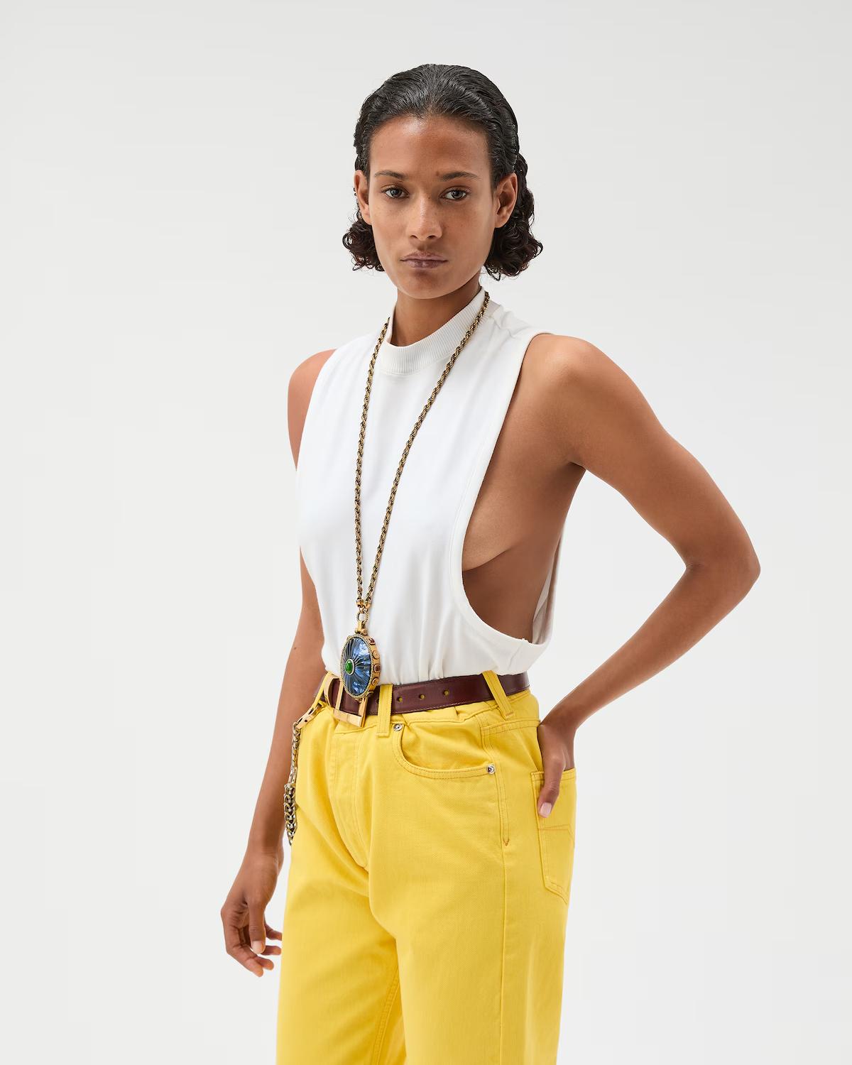 Embroidered Stretch Cotton-Jersey Tank Top - Image 3
