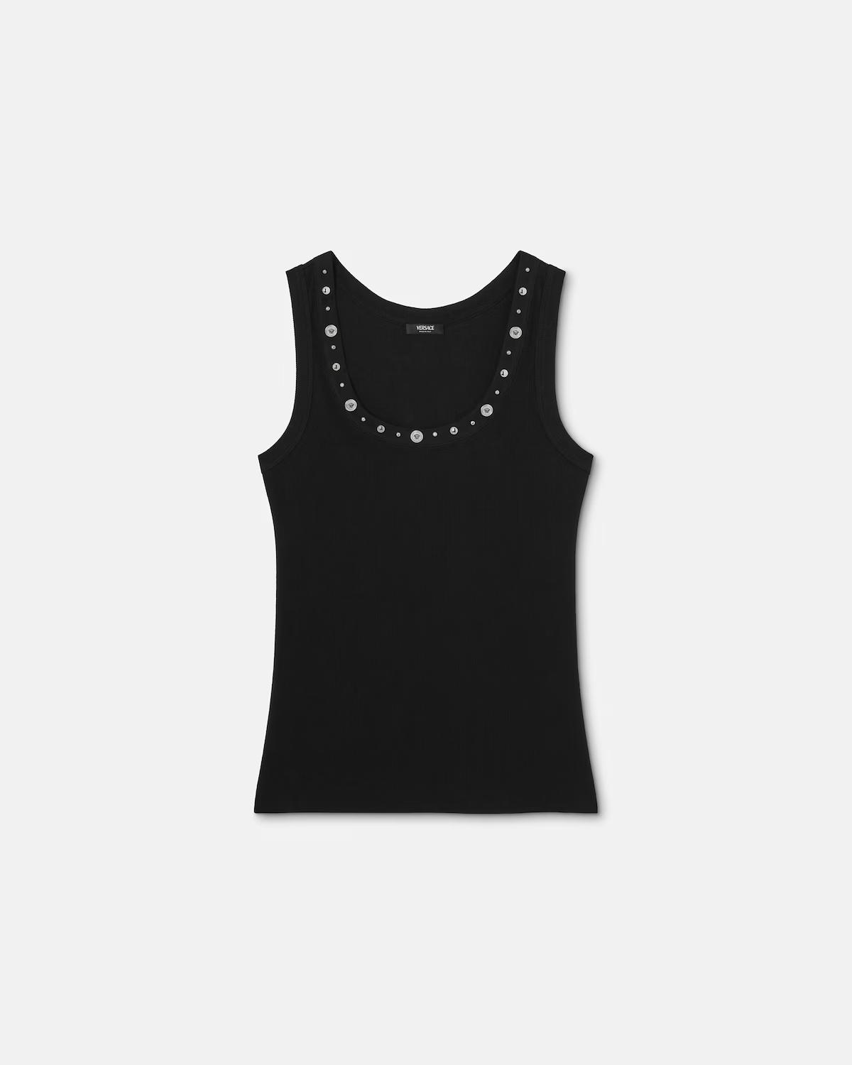 Embellished Ribbed Cotton-Jersey Top