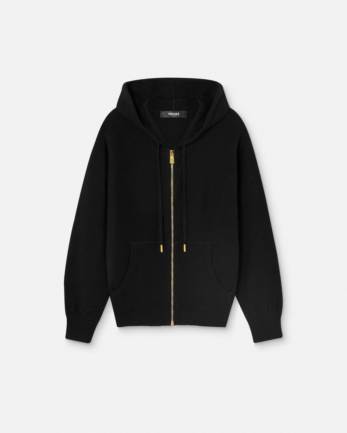 Cashmere-Wool Knit Zip Hoodie