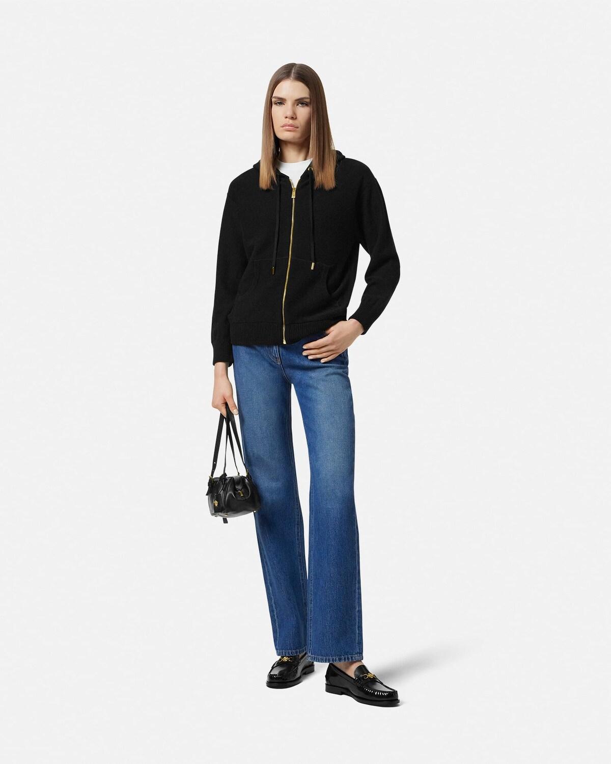 Cashmere-Wool Knit Zip Hoodie - Image 2