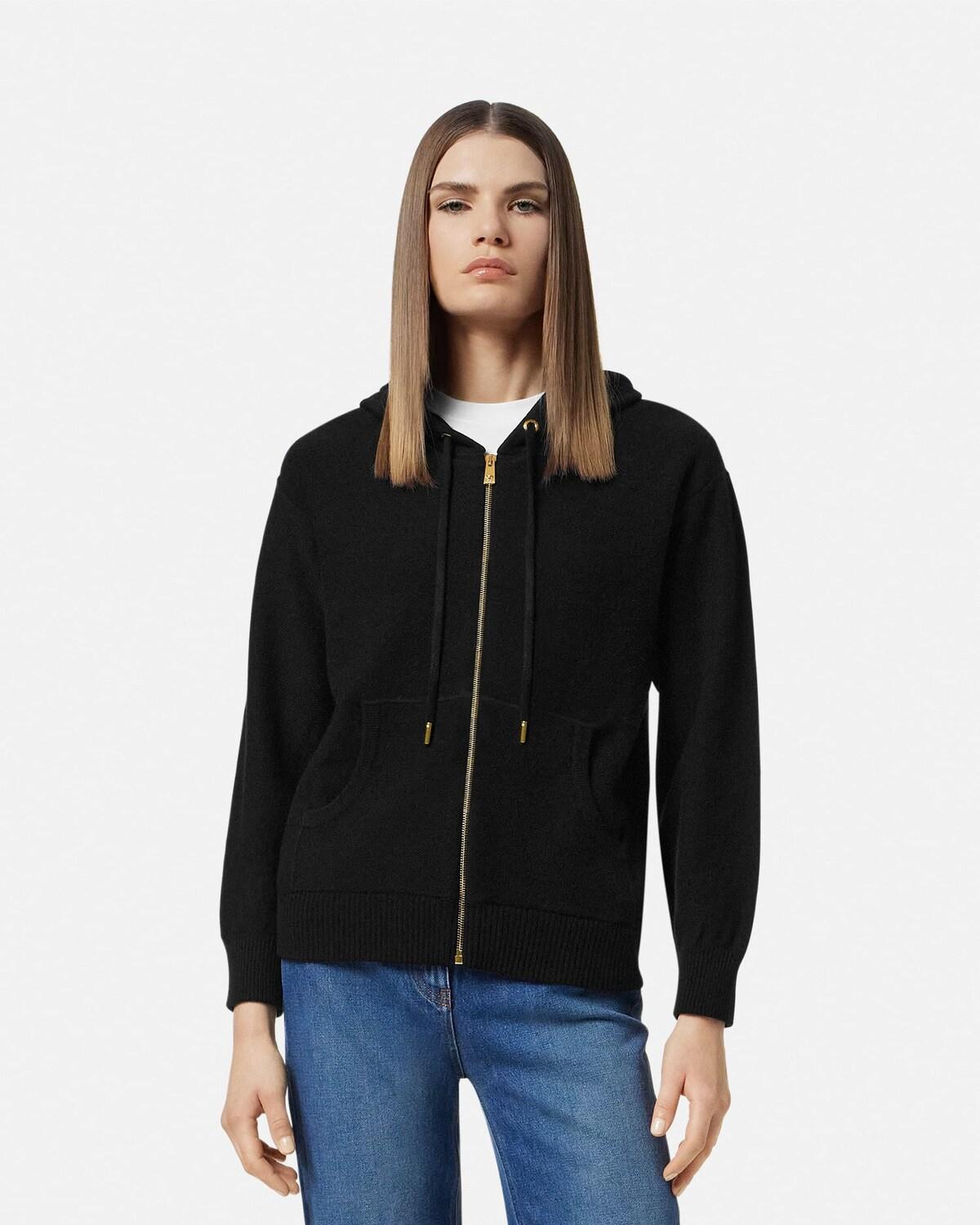 Cashmere-Wool Knit Zip Hoodie - Image 4