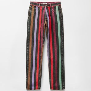 Striped Straight Jeans