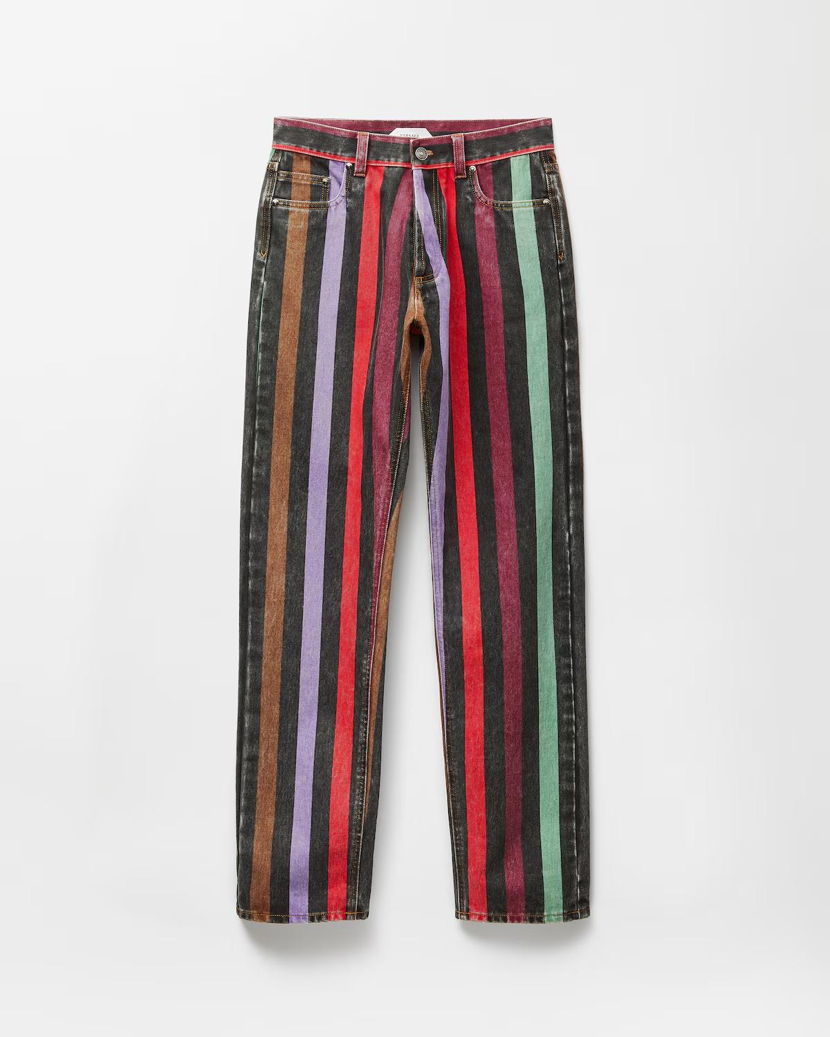 Striped Straight Jeans