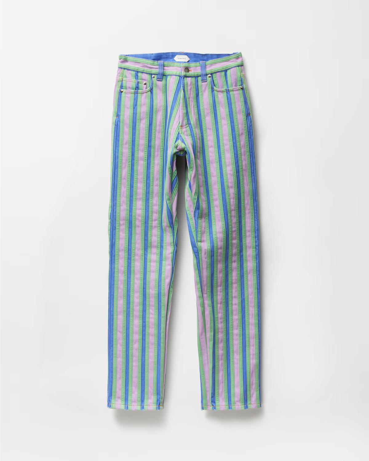Striped Straight Jeans