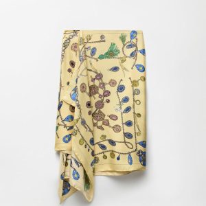 Printed Silk Twill Midi Skirt