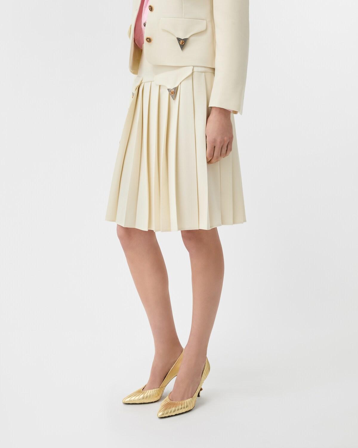 Pleated Wool Midi Skirt - Image 4