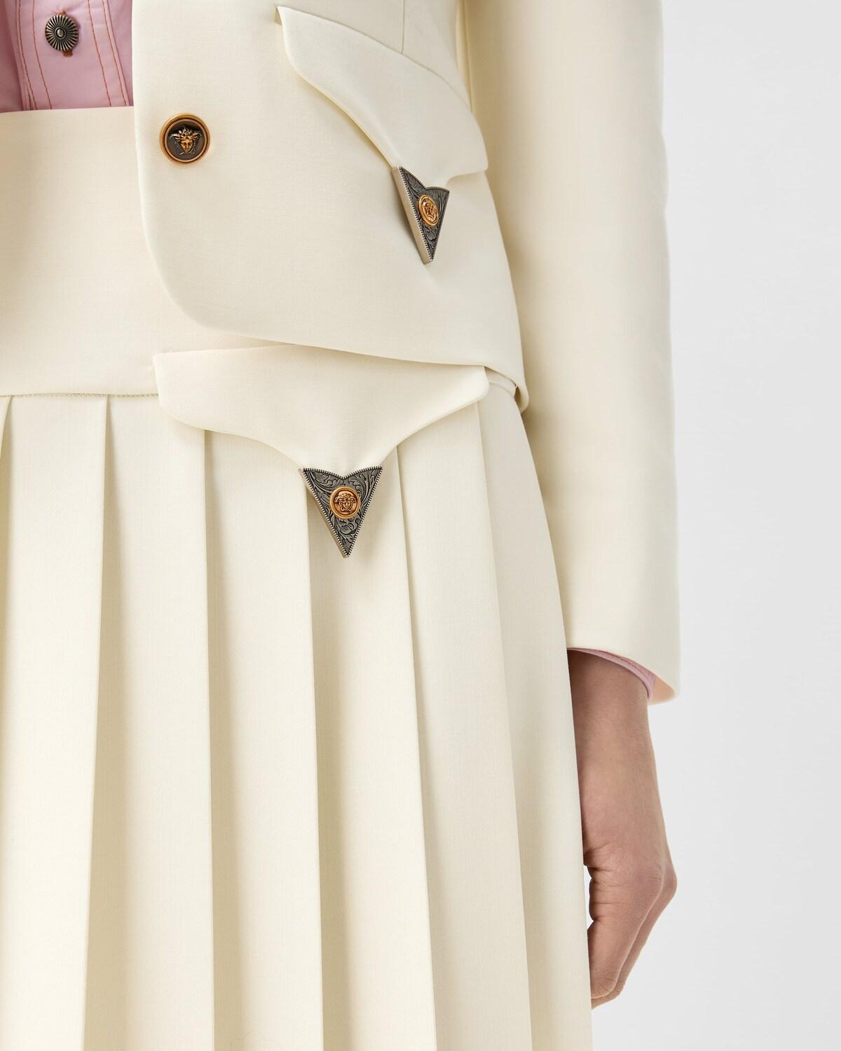 Pleated Wool Midi Skirt - Image 5
