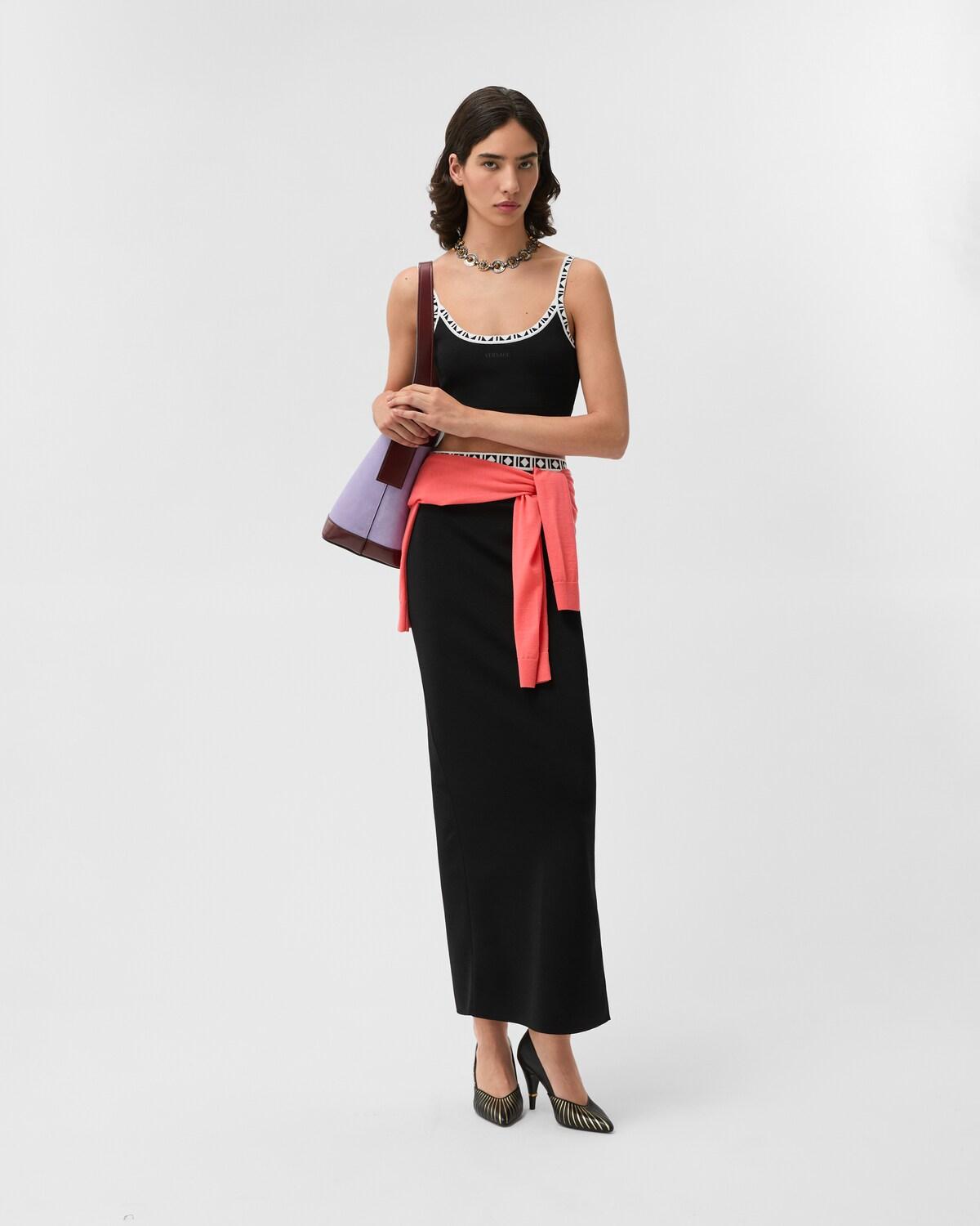 Viscose-Blend Jacquard Long Skirt - Image 2