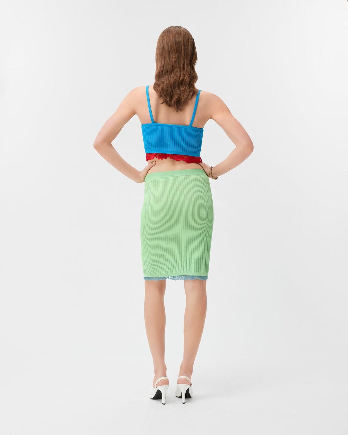 Lace-Trim Viscose-Blend Ribbed Knit Midi Skirt - Image 3
