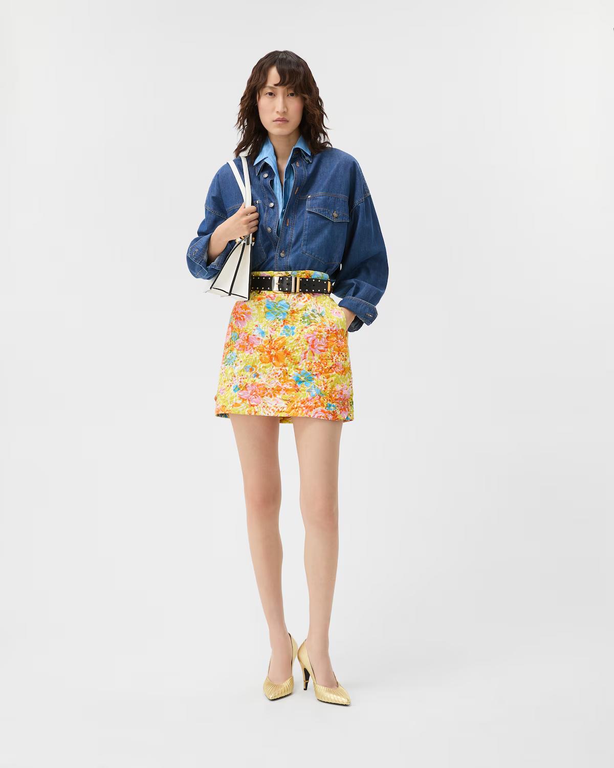Printed Silk Duchesse Mini Skirt - Image 2