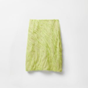 Silk-Chiffon Draped Pencil Skirt