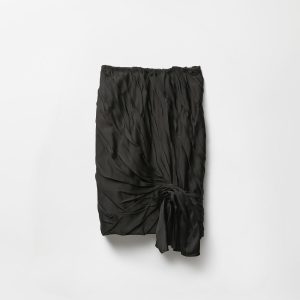 Draped Envers-Satin Midi Skirt