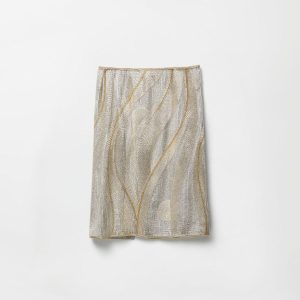 Embroidered Cr??pe de Chine Midi Skirt
