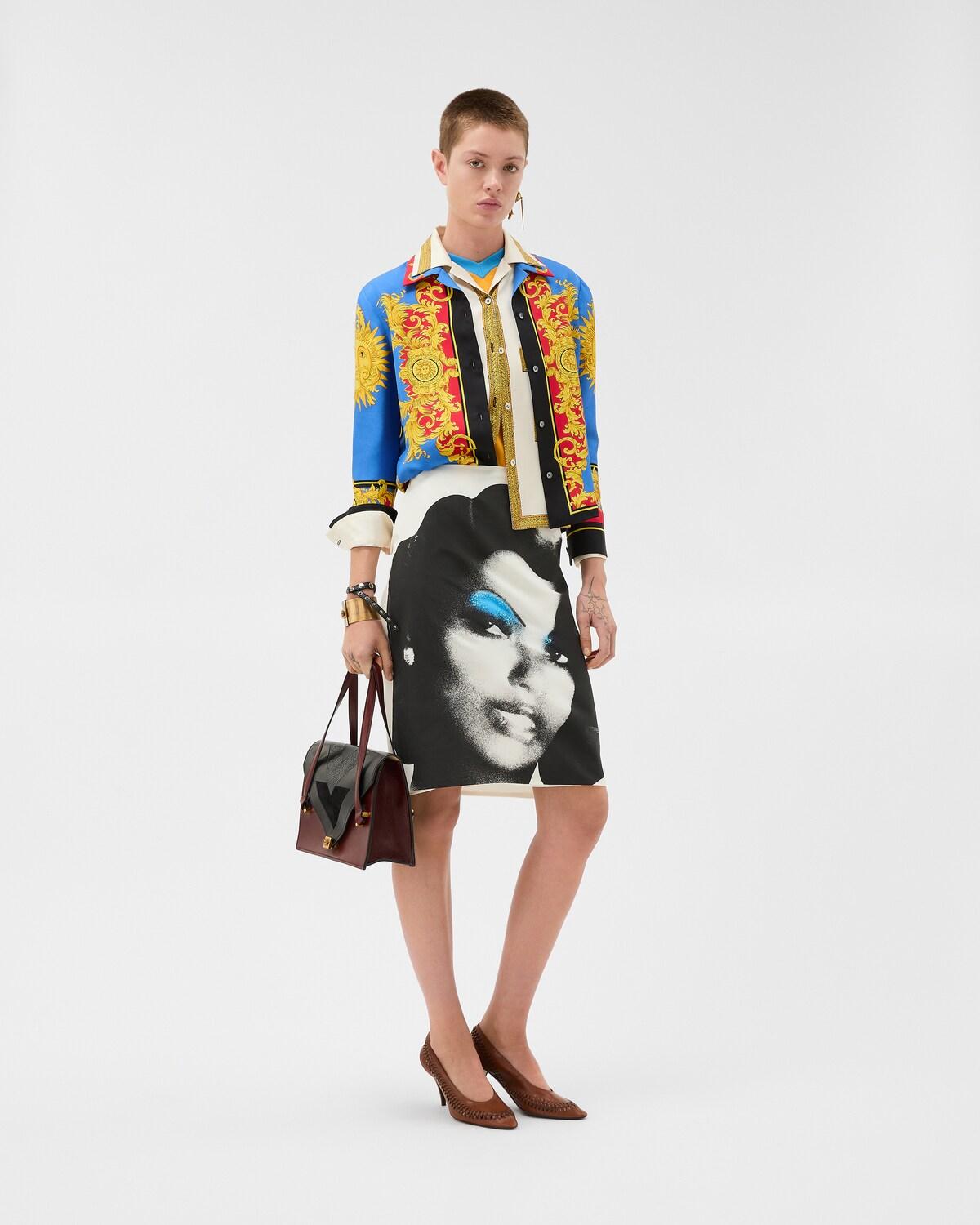 Printed Silk-Poplin Pencil Skirt - Image 2