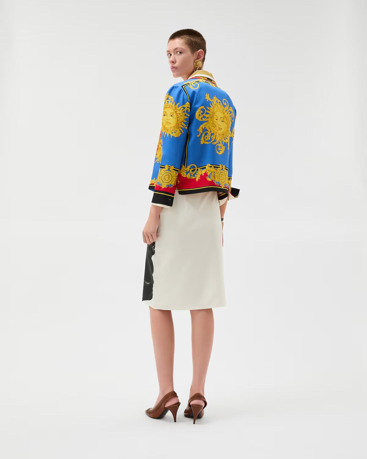 Printed Silk-Poplin Pencil Skirt - Image 3