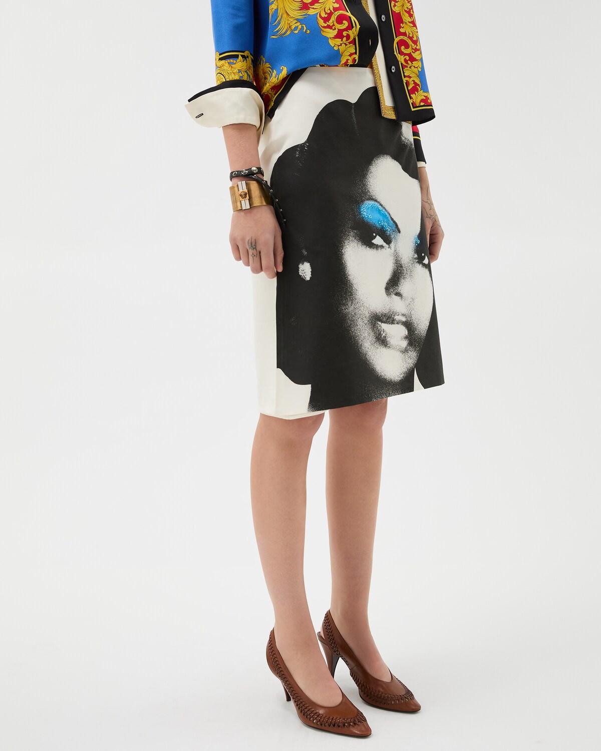 Printed Silk-Poplin Pencil Skirt - Image 4
