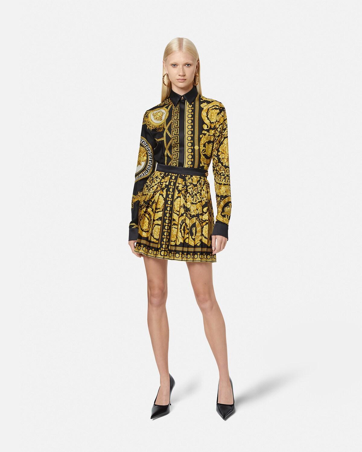 Printed Silk Twill Pleated Mini Skirt - Image 2