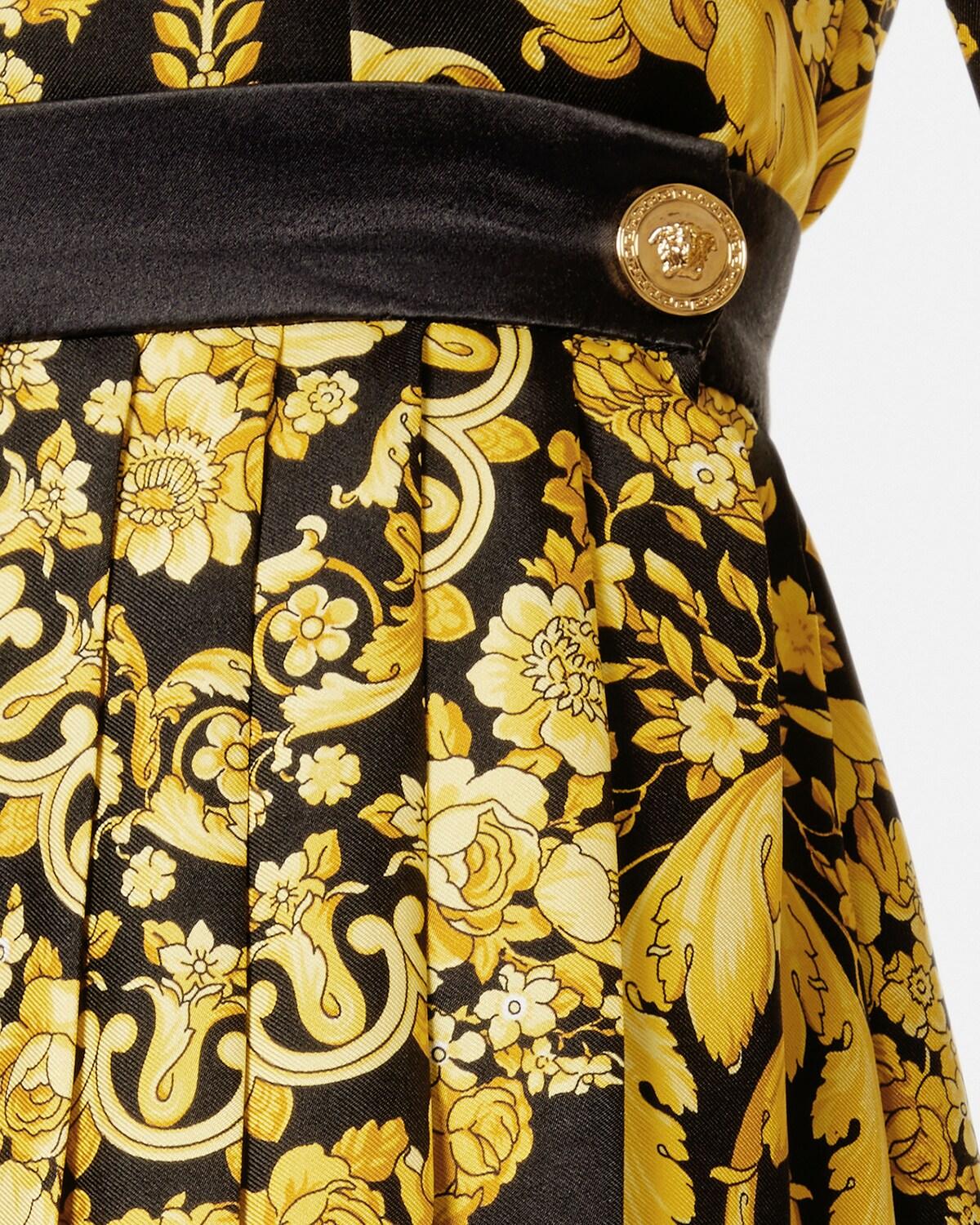 Printed Silk Twill Pleated Mini Skirt - Image 3