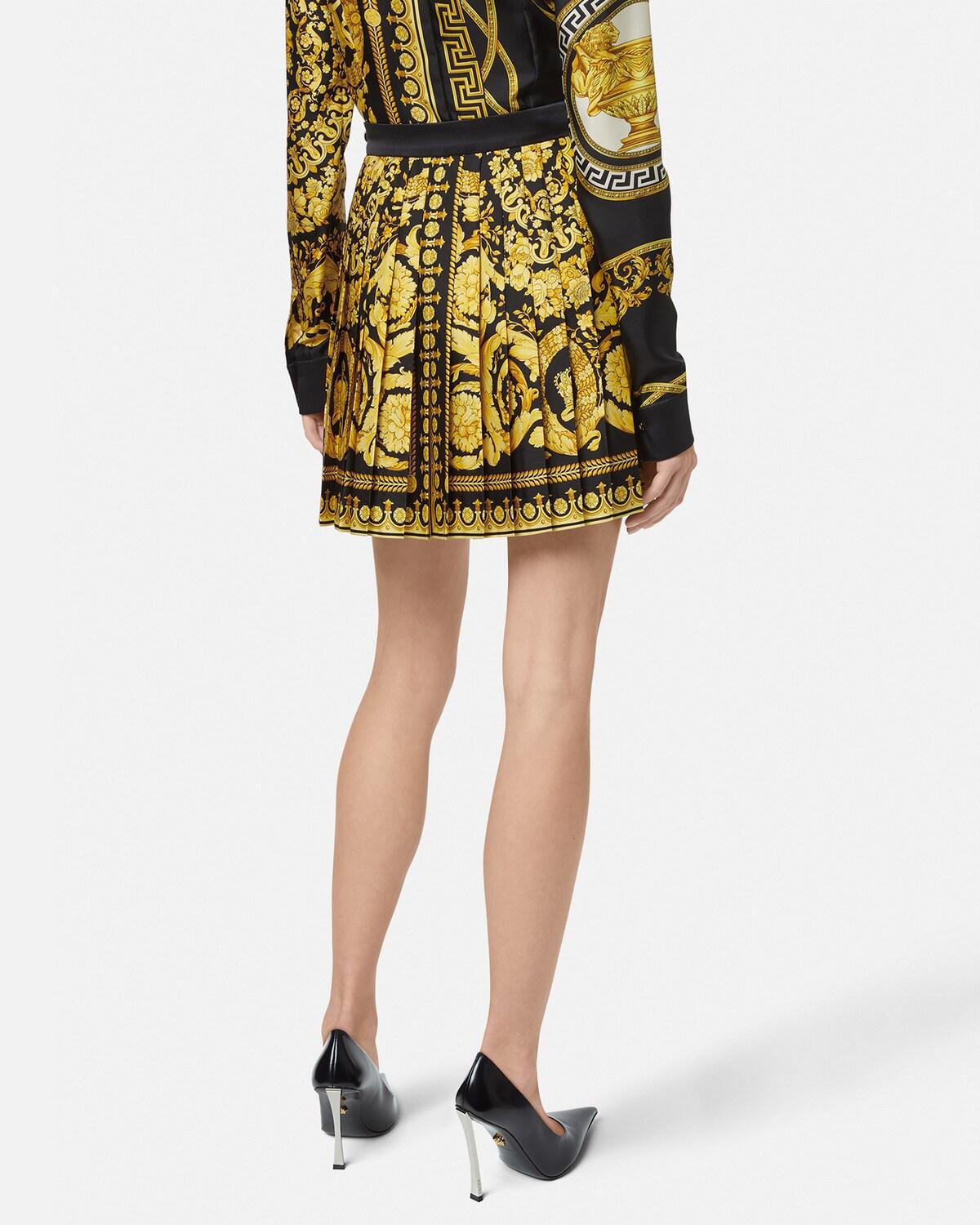 Printed Silk Twill Pleated Mini Skirt - Image 5