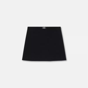 Double-Wool Cr??pe A-Line Mini Skirt