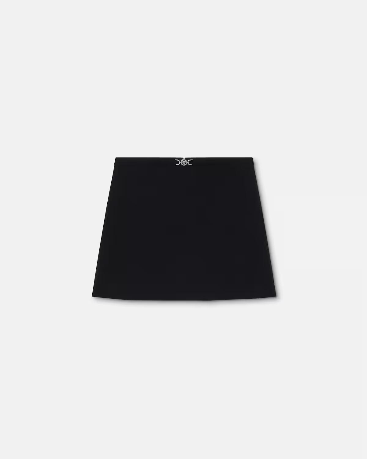 Double-Wool Cr??pe A-Line Mini Skirt