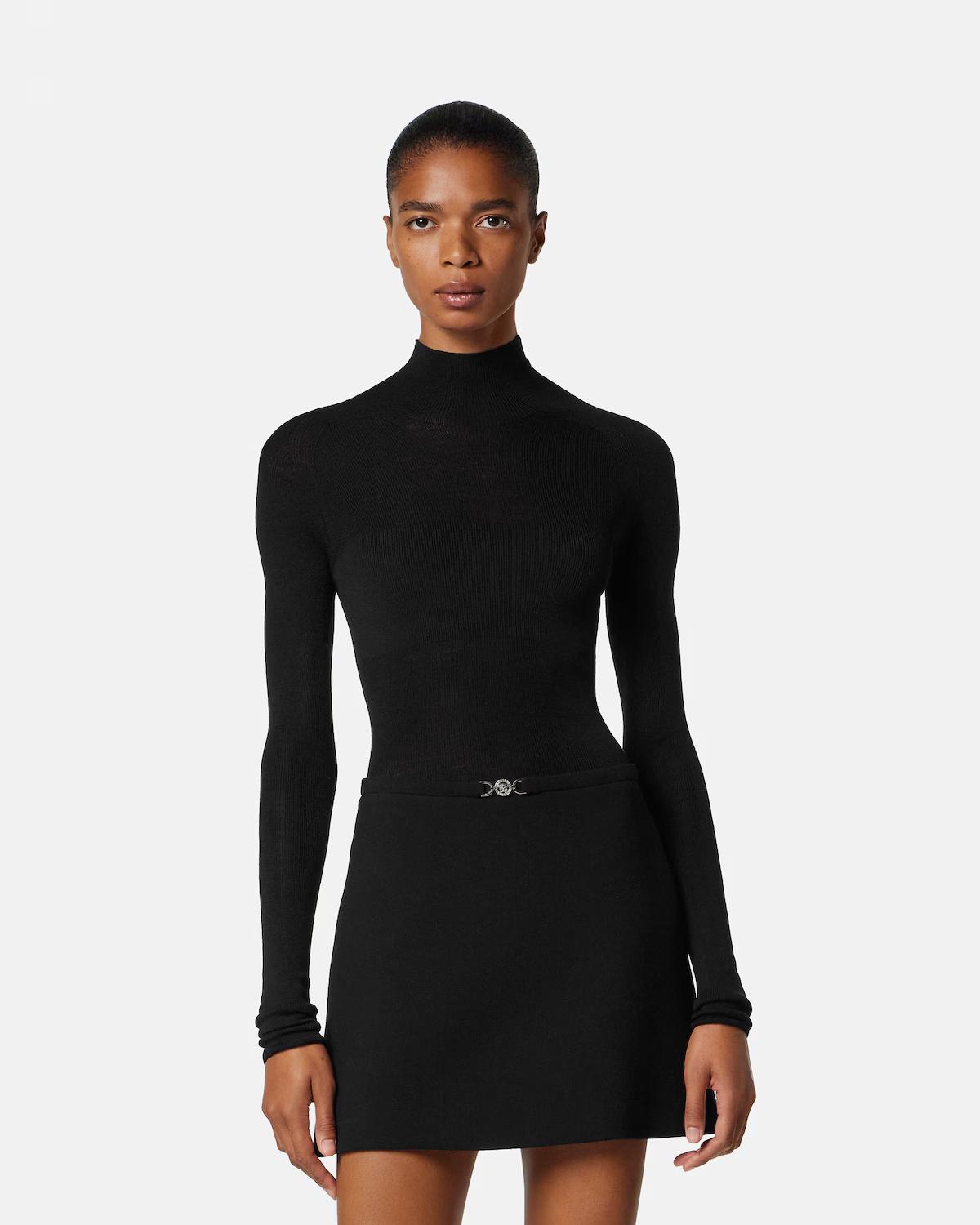 Double-Wool Cr??pe A-Line Mini Skirt - Image 4
