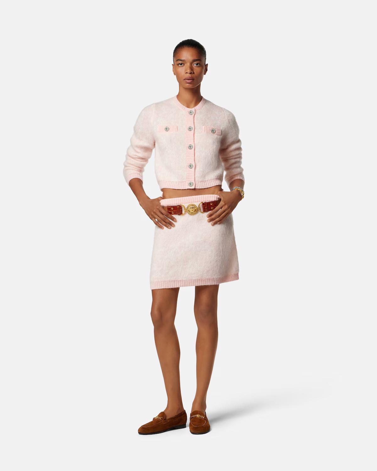 Jacquard Mohair Knit Mini Skirt - Image 2