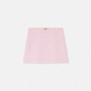 Wool Cr??pe Tweed A-Line Mini Skirt