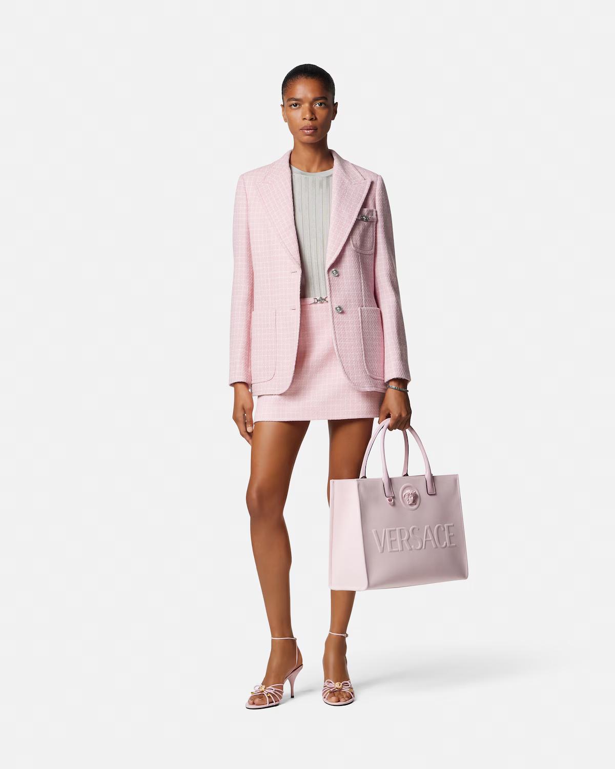 Wool Cr??pe Tweed A-Line Mini Skirt - Image 2