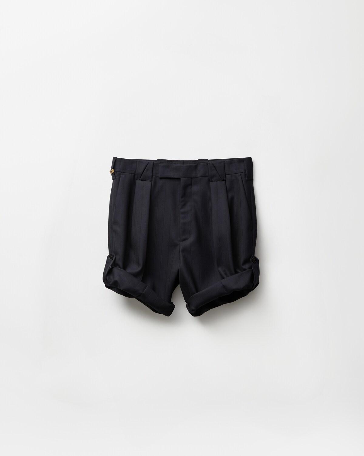 Pinstripe Wool Formal Shorts