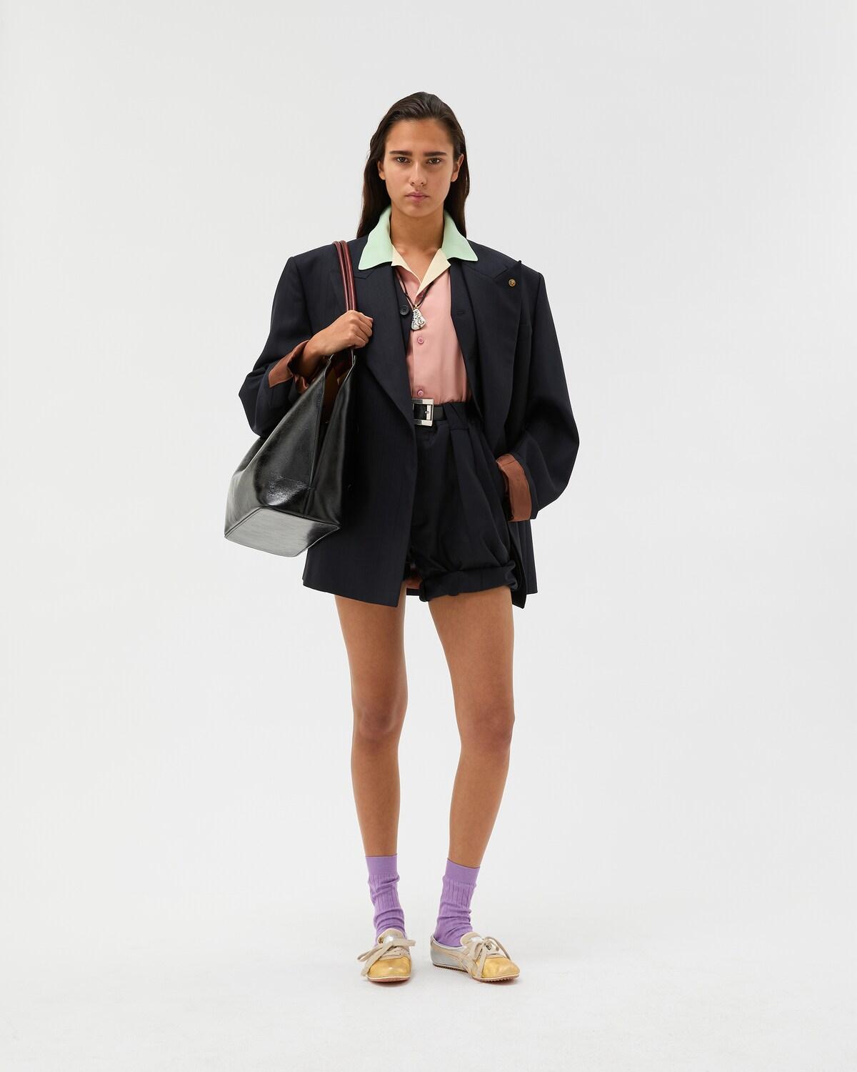Pinstripe Wool Formal Shorts - Image 2