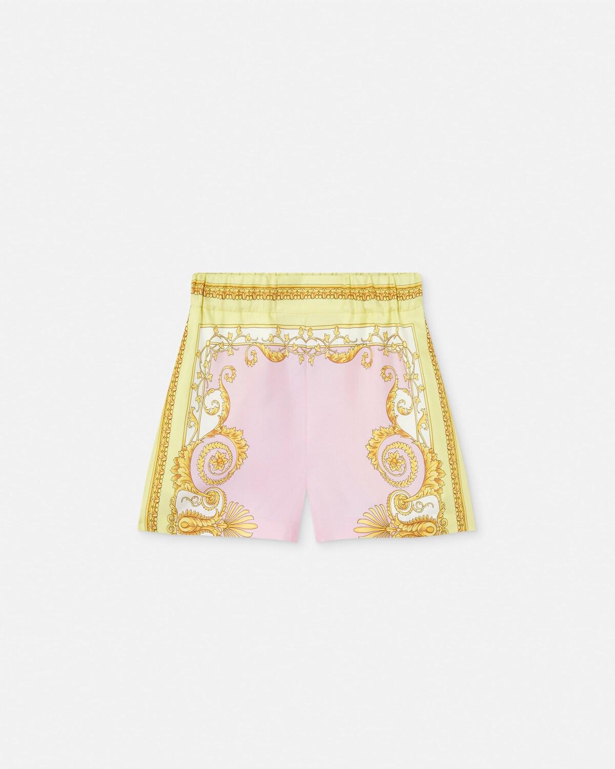 Printed Silk Twill Shorts