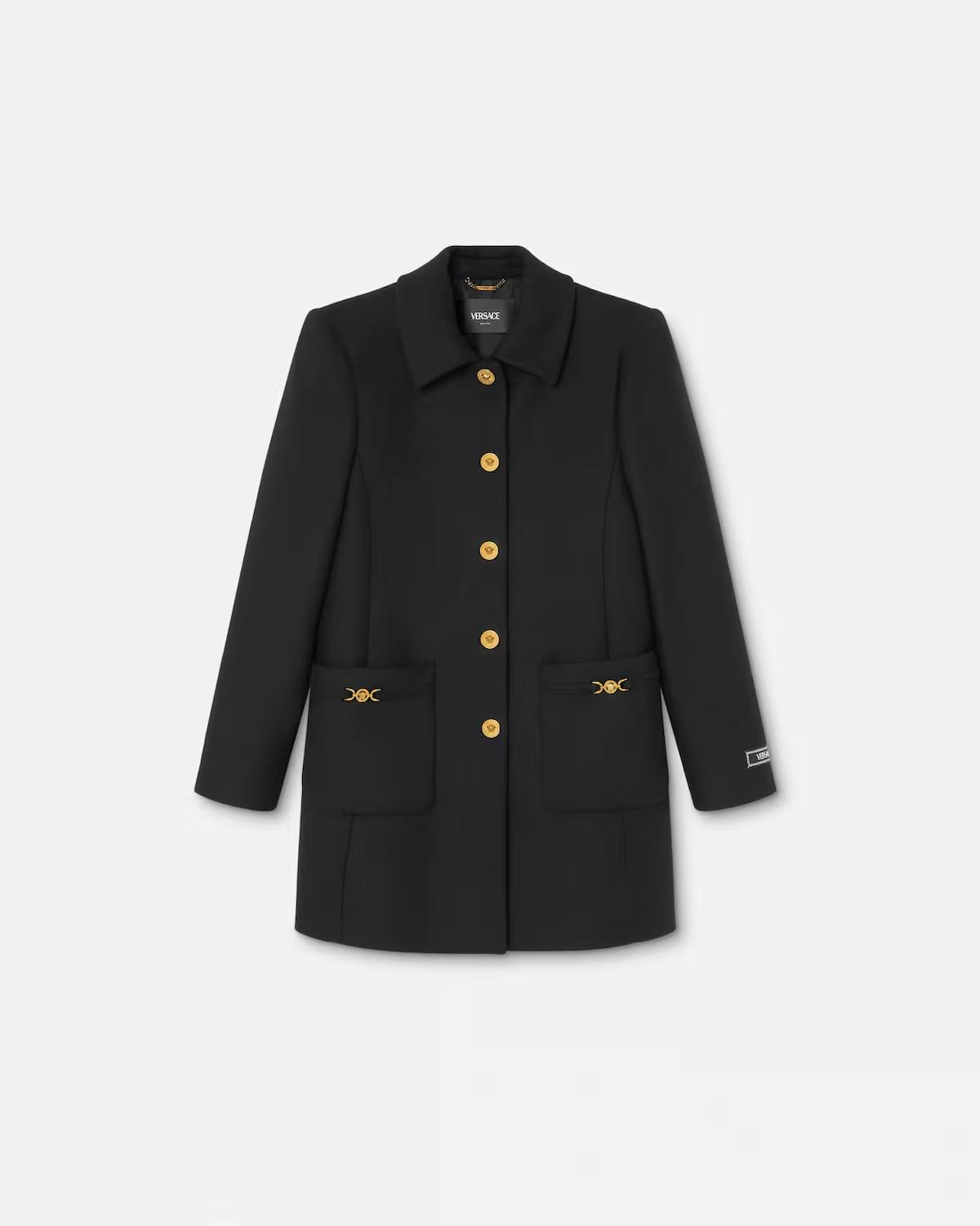Wool-Blend A-Line Coat