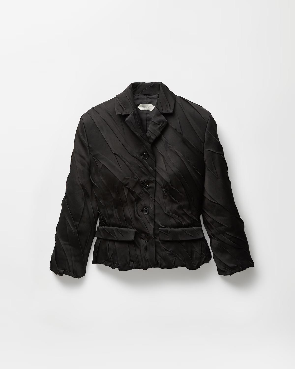 Draped Envers-Satin Blazer