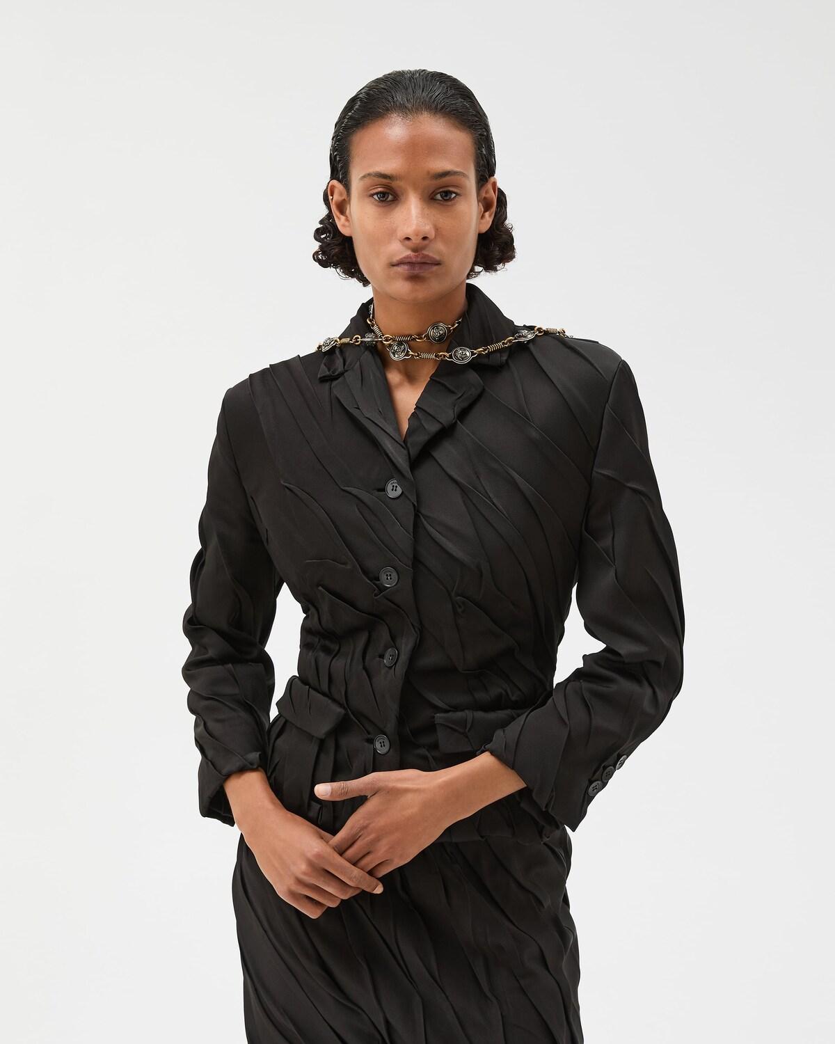 Draped Envers-Satin Blazer - Image 2
