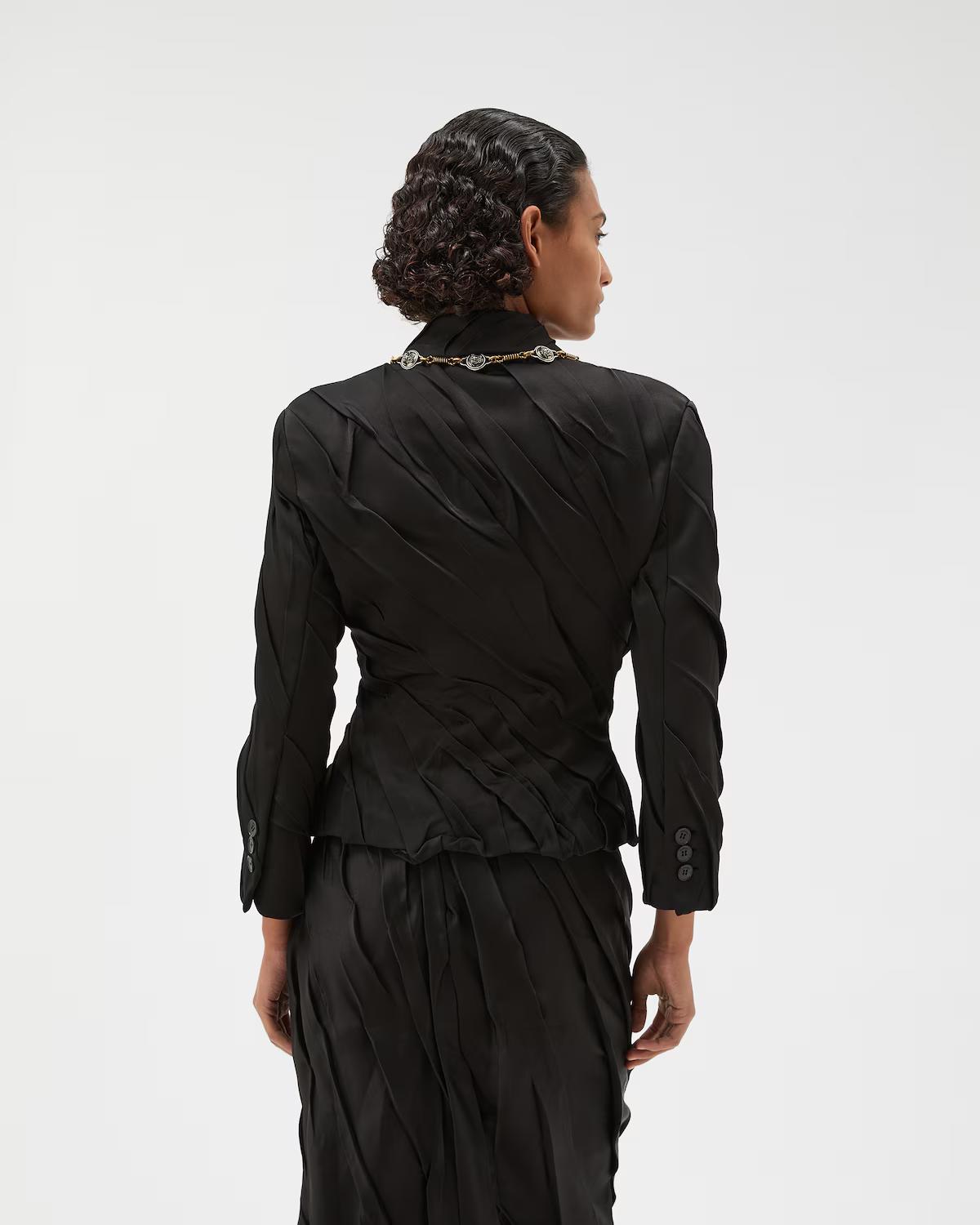 Draped Envers-Satin Blazer - Image 3
