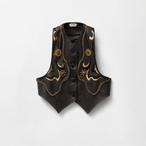 Embroidered Leather Vest