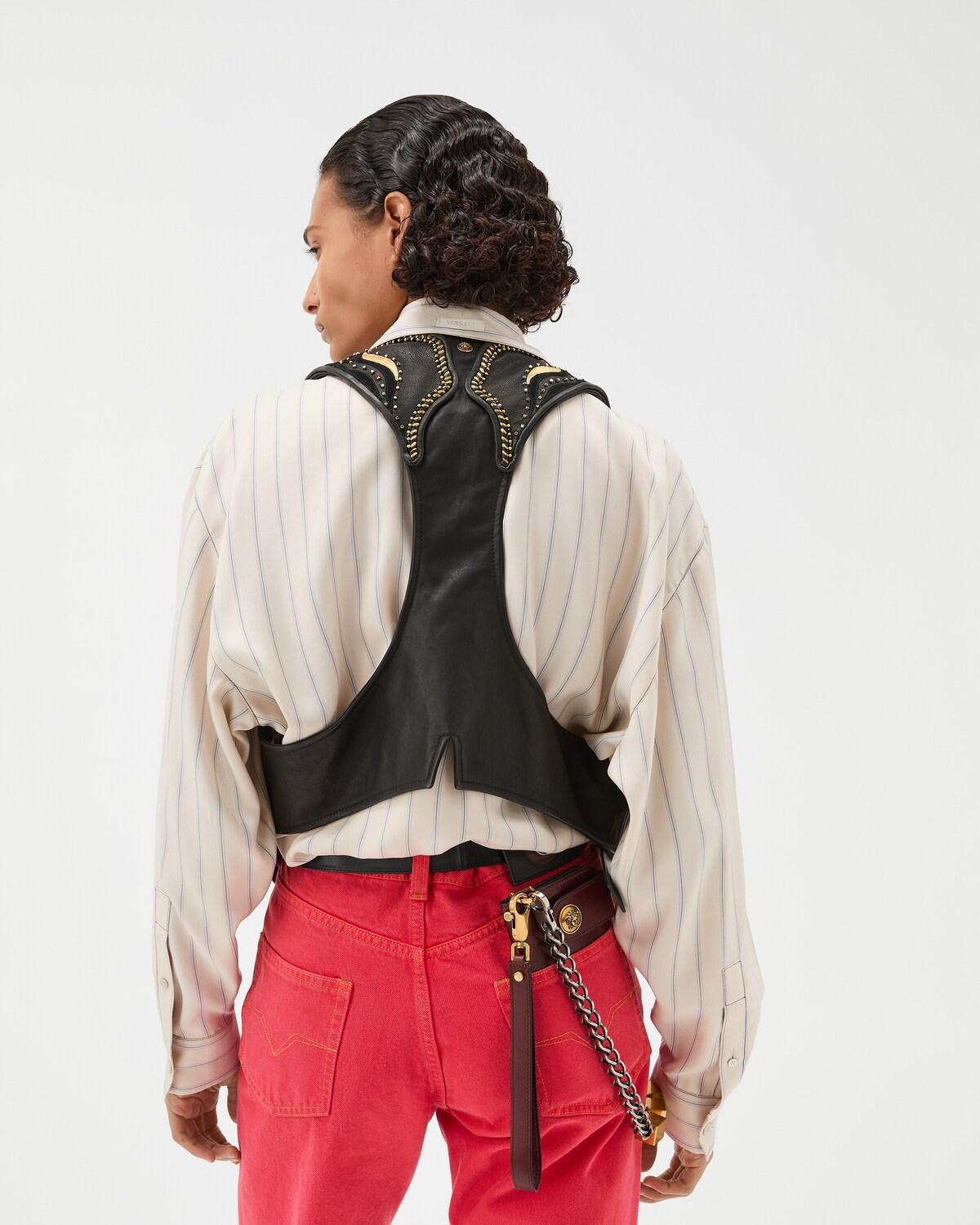 Embroidered Leather Vest - Image 3