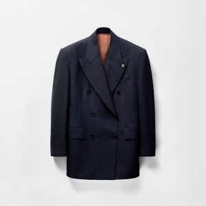 Pinstripe Wool Blazer