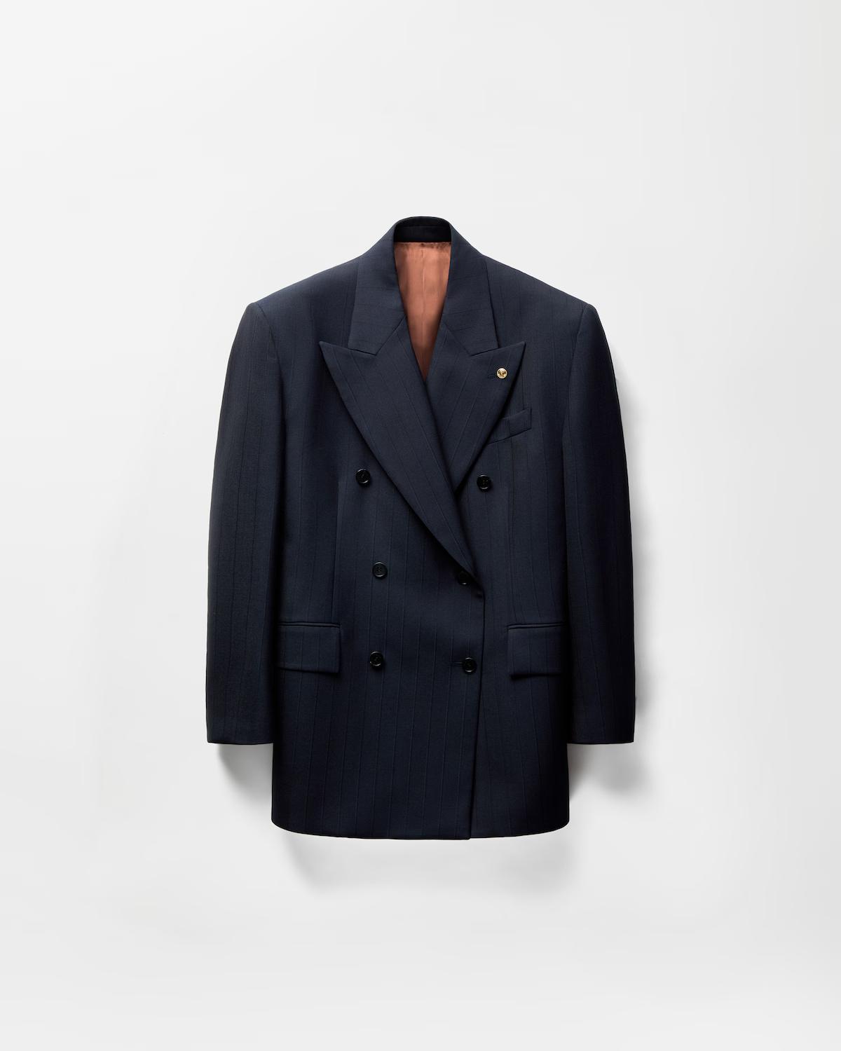 Pinstripe Wool Blazer