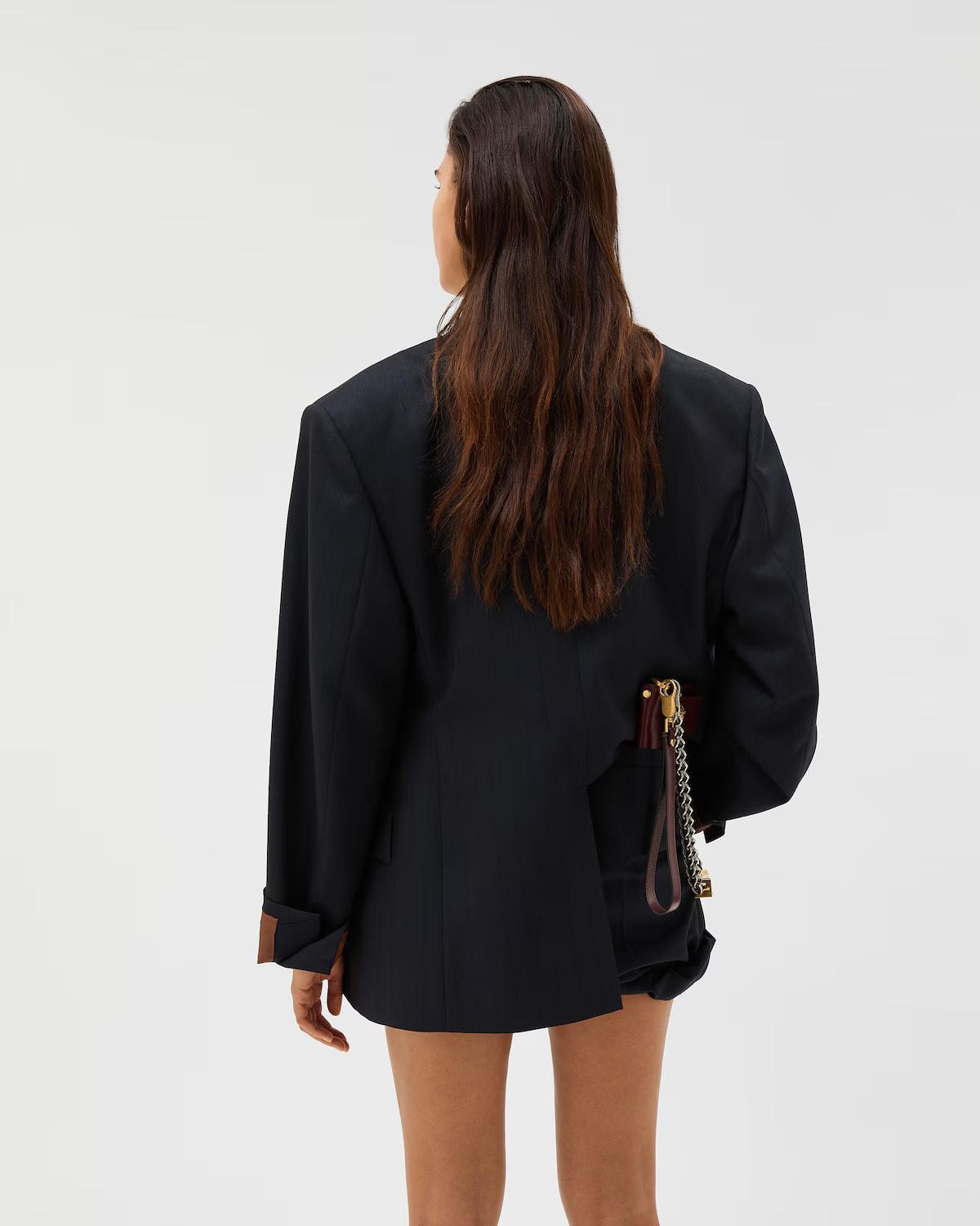 Pinstripe Wool Blazer - Image 3