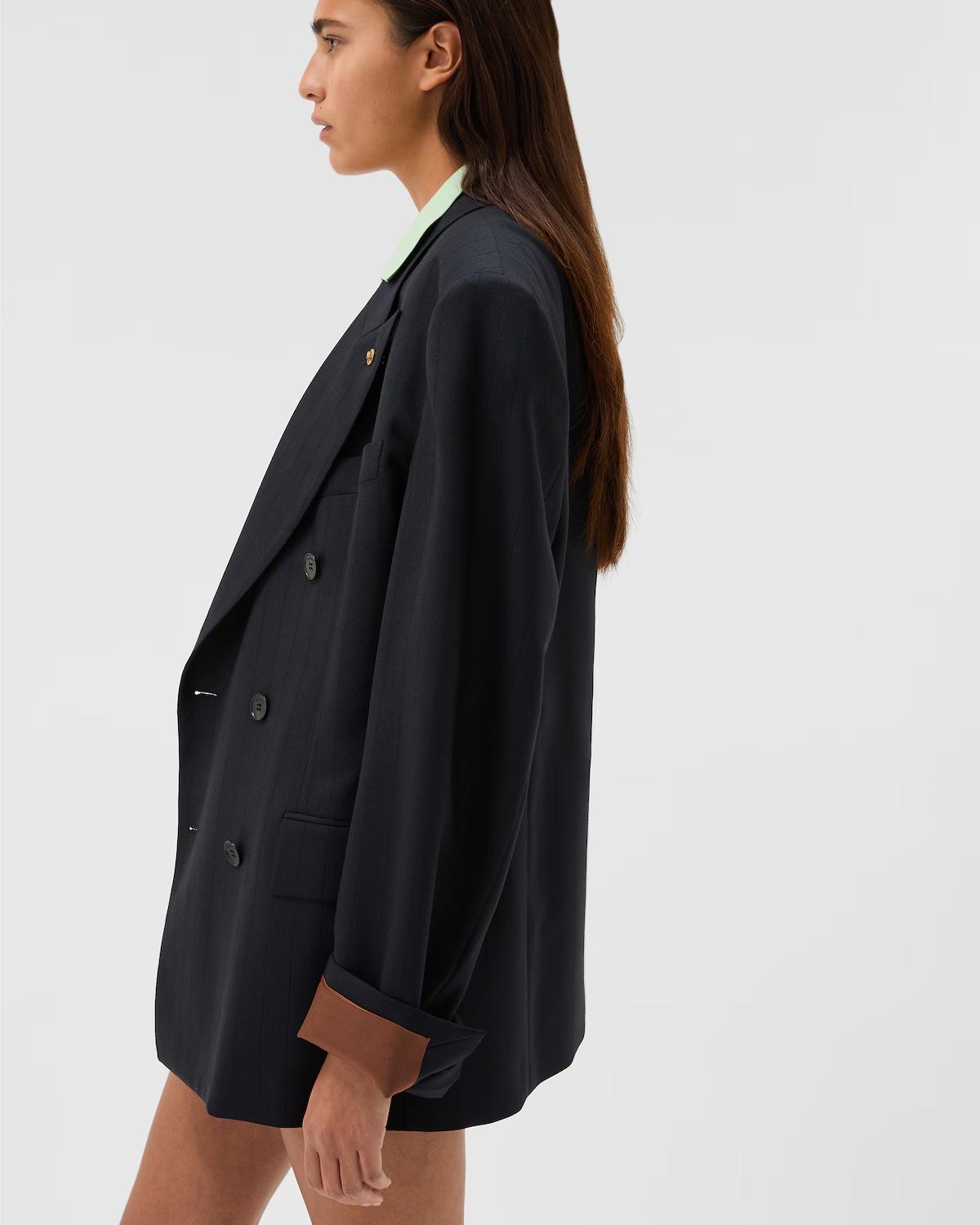 Pinstripe Wool Blazer - Image 4