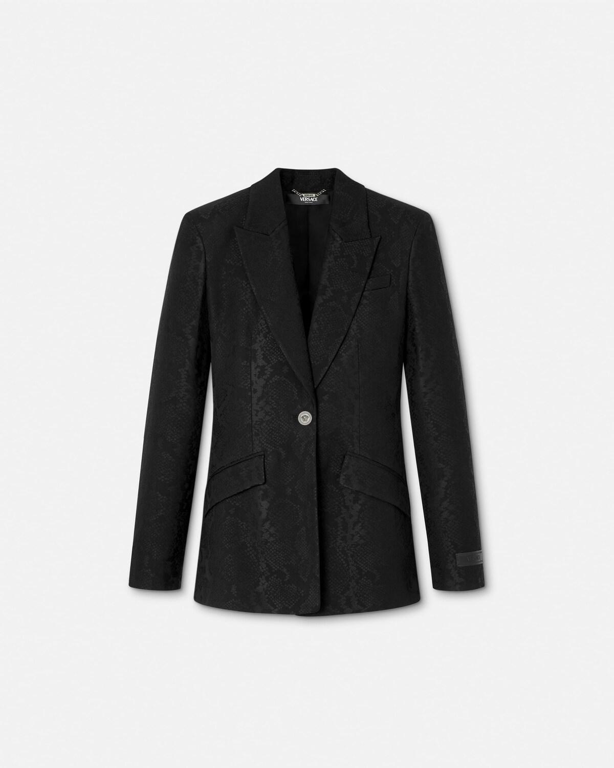 Python-Jacquard Wool-Blend Blazer
