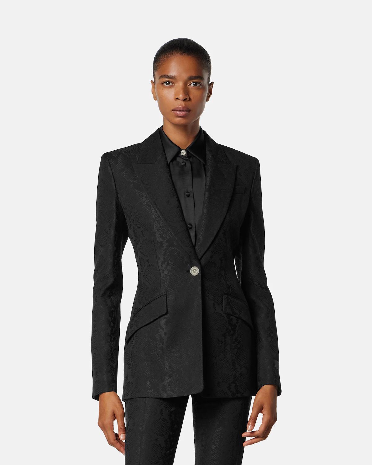 Python-Jacquard Wool-Blend Blazer - Image 4