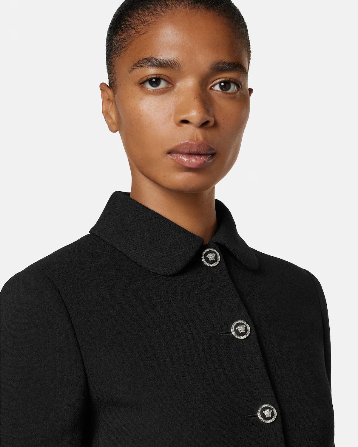 Double-Wool Cr??pe Crop Jacket - Image 3