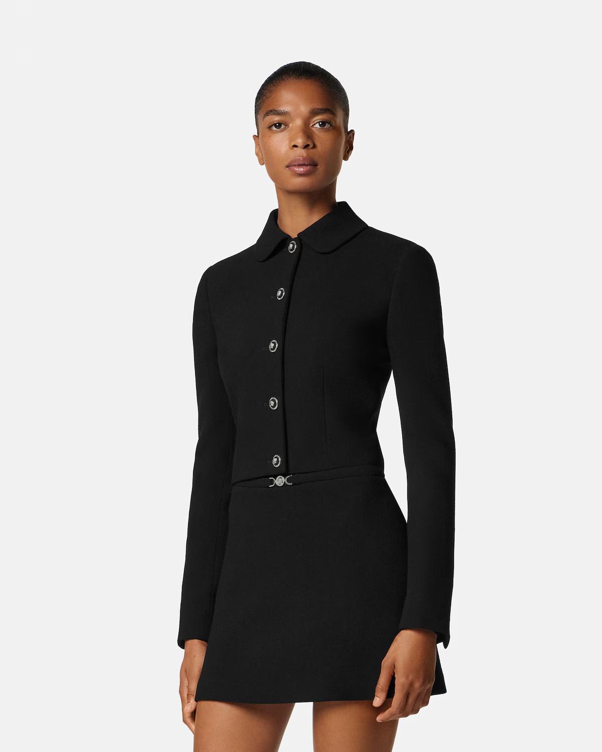 Double-Wool Cr??pe Crop Jacket - Image 4