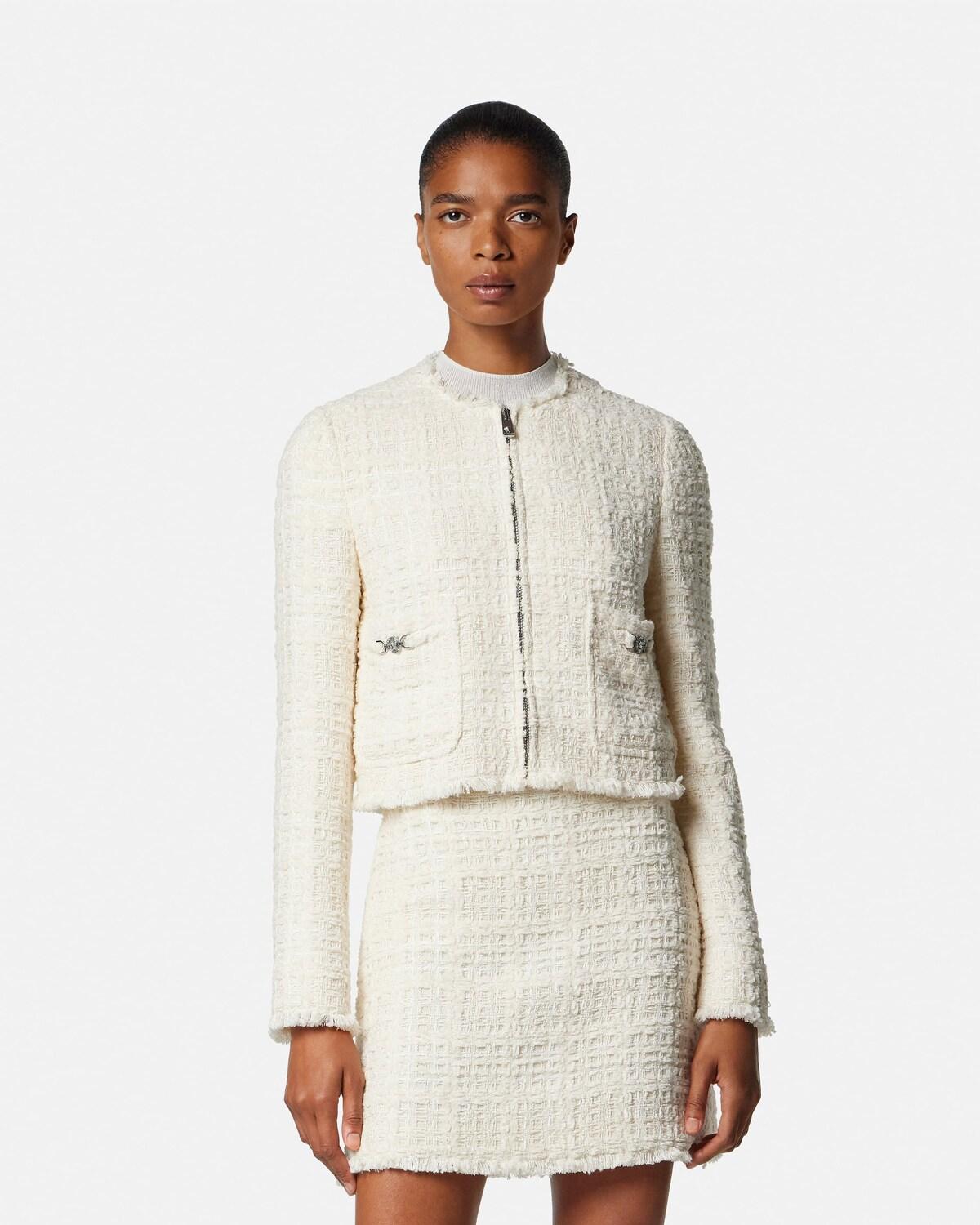 Tweed Cotton Zipped Jacket - Image 4