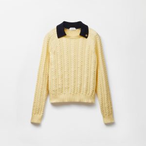 Cotton Cable Knit Polo