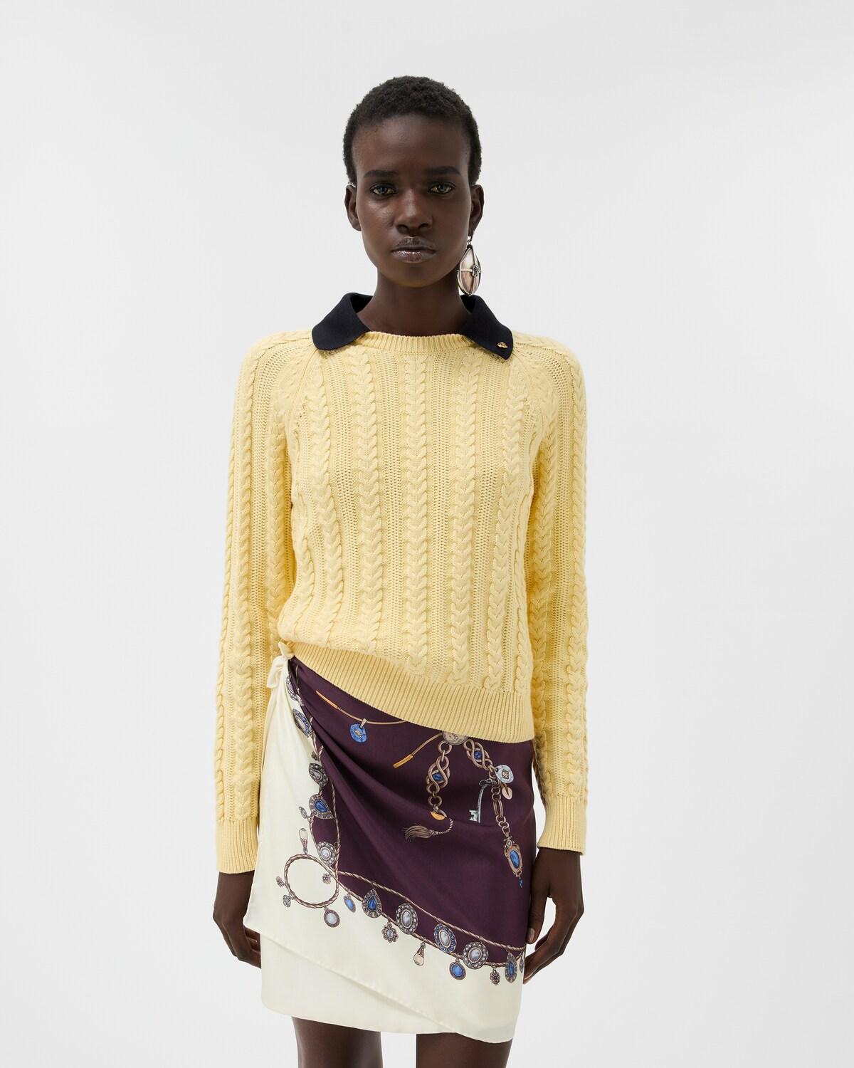 Cotton Cable Knit Polo - Image 2
